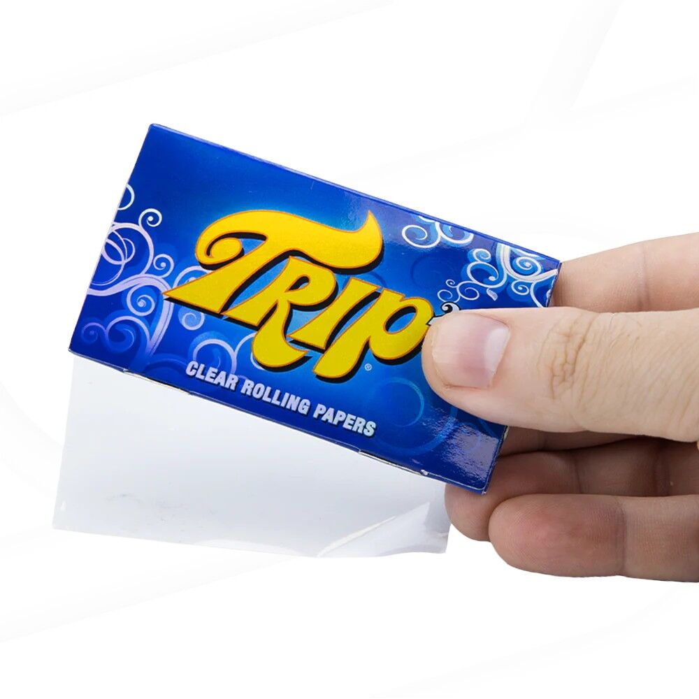 Trip Clear Rolling Papers 1 1/4 Size Slim Natural Smoking - 50 Leafs Per Booklet
