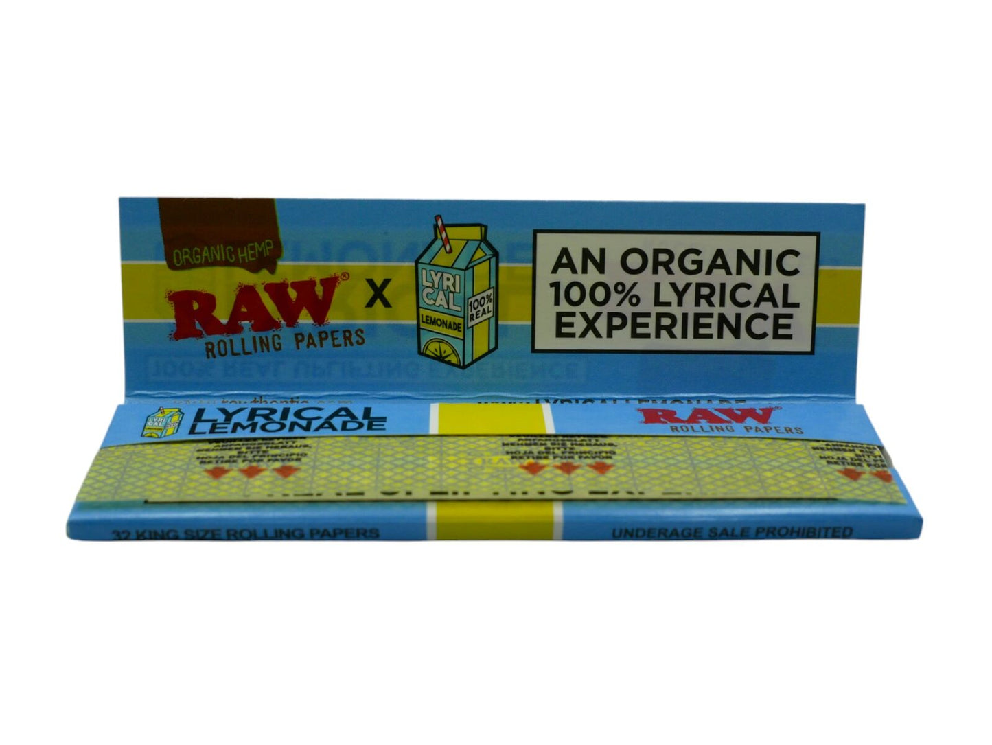 RAW x Lyrical Lemonade Organic Hemp King Size Wide Smoking Papers