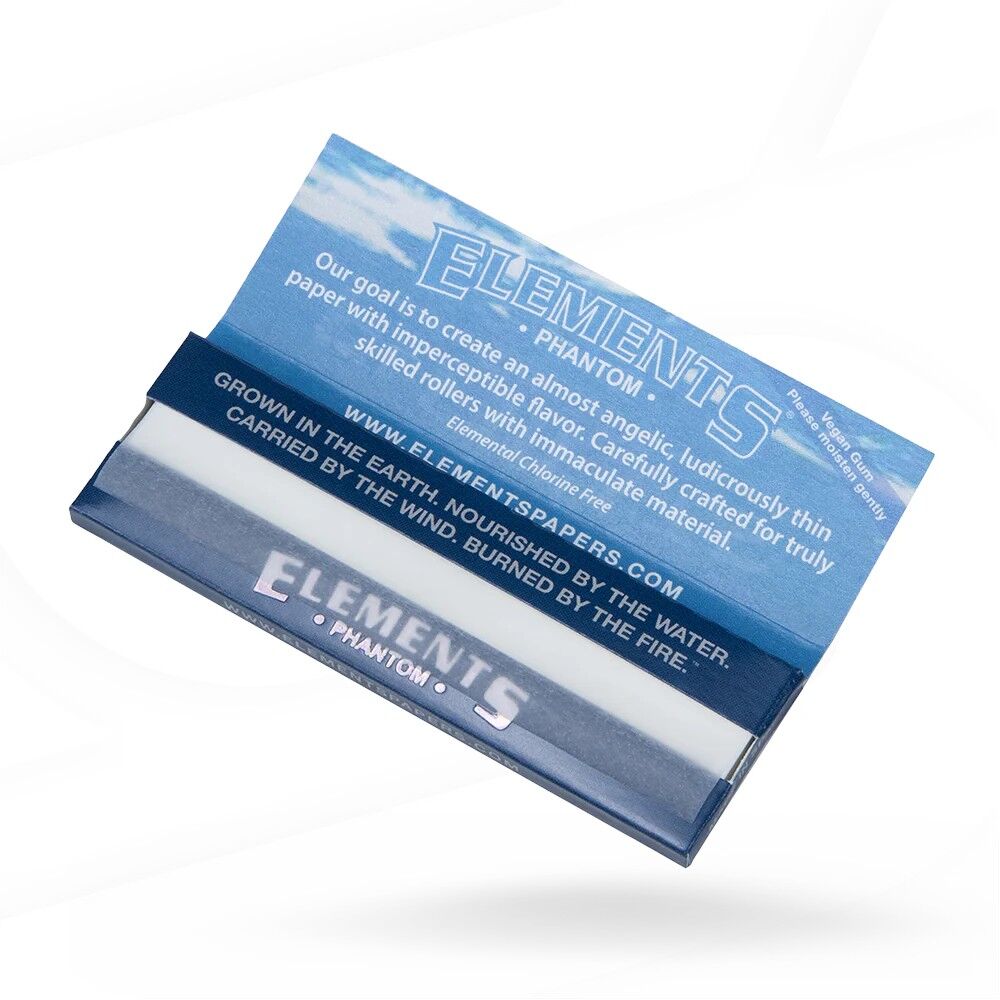 1 x Elements Phantom 1 1/4 Size Rolling Paper Vegan Gum - 50 Leaves