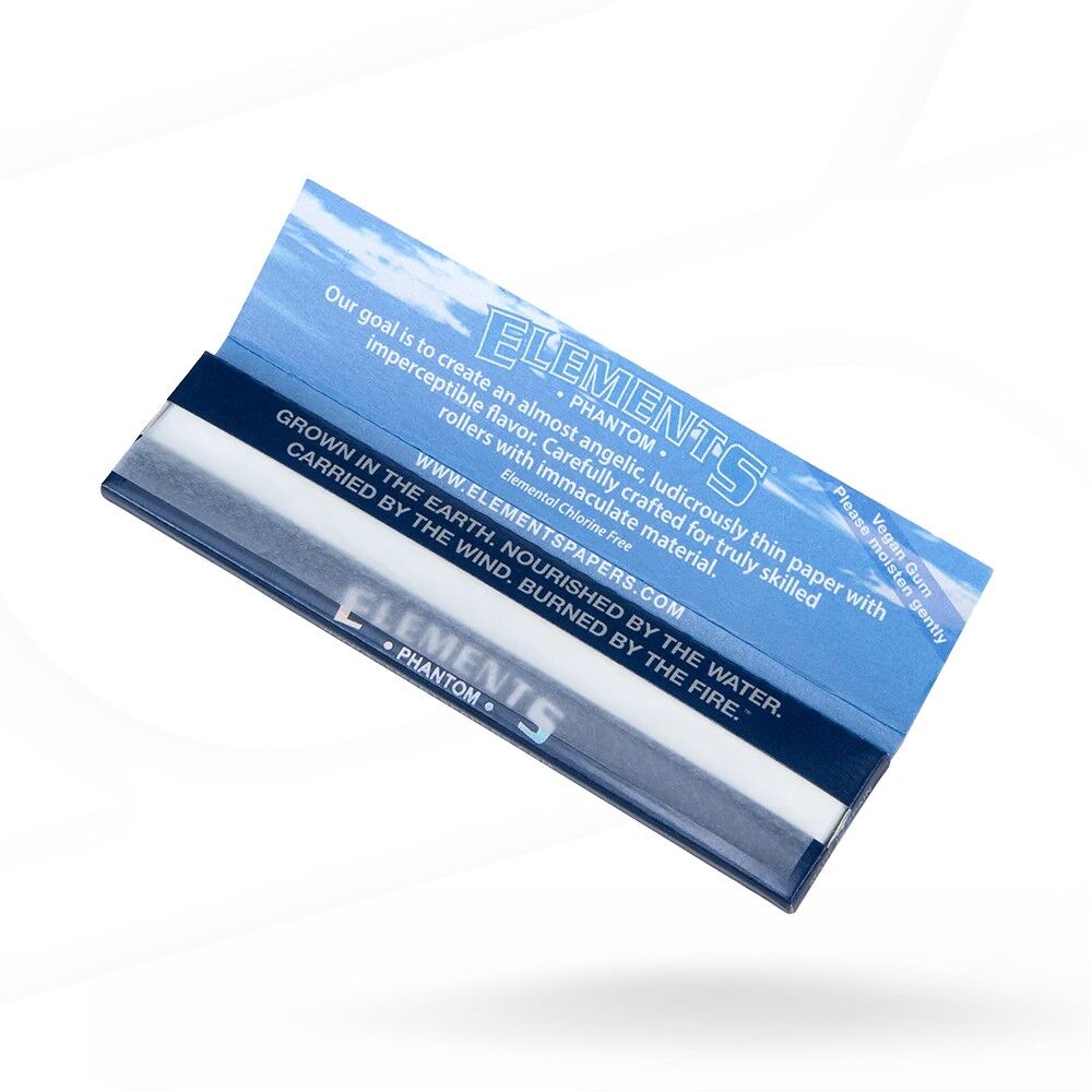 1 x Elements Phantom King Size Rolling Paper Vegan Gum - 32 Leaves