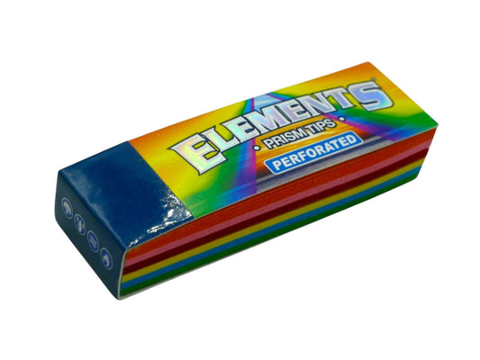 Elements Rainbow Perforated Prism Tips Multi Coloured Smoking
