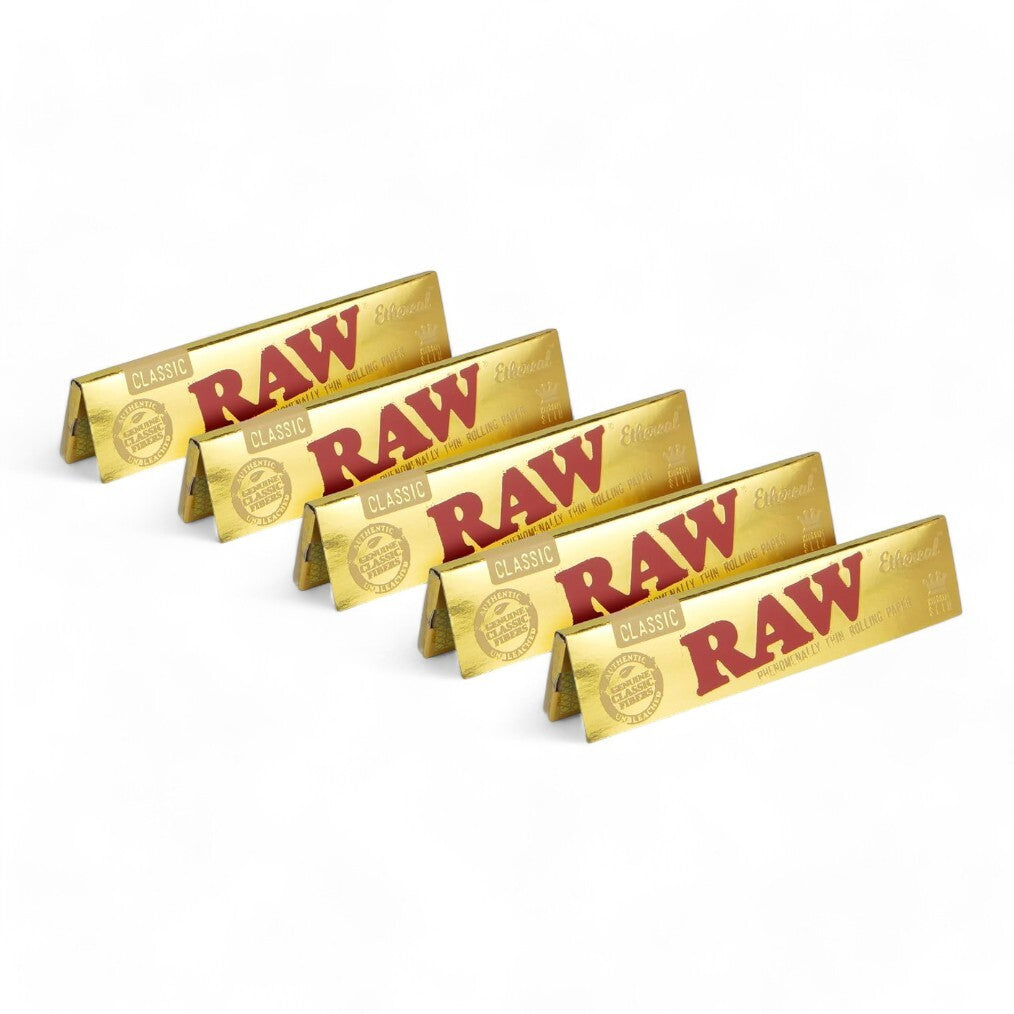 1 x RAW Ethernal King Size Rolling Papers Gold Edition (Pack of 32 Leaves)