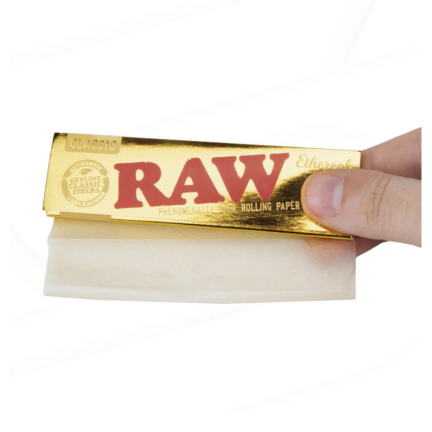 1 x RAW Ethernal King Size Wide Rolling Papers Gold Edition Pack of 32 Leaves