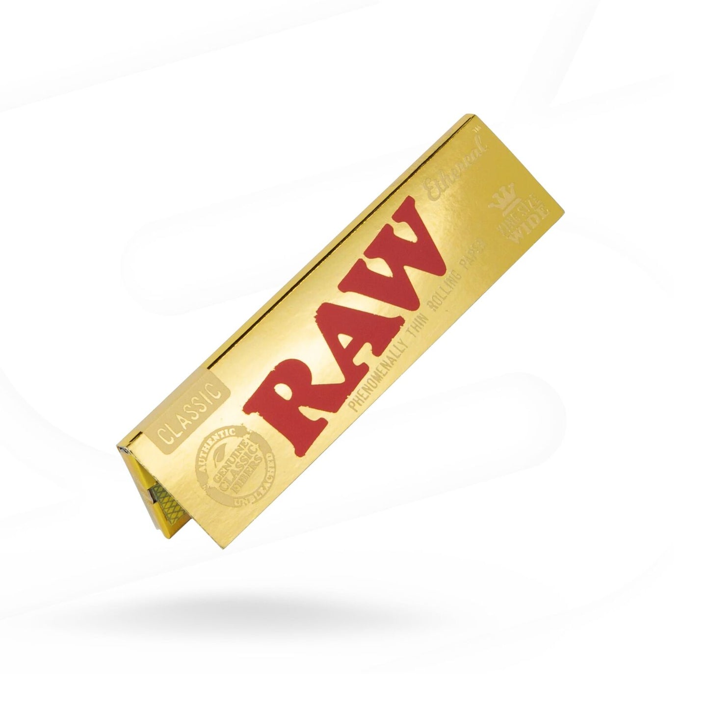 1 x RAW Ethernal King Size Wide Rolling Papers Gold Edition Pack of 32 Leaves