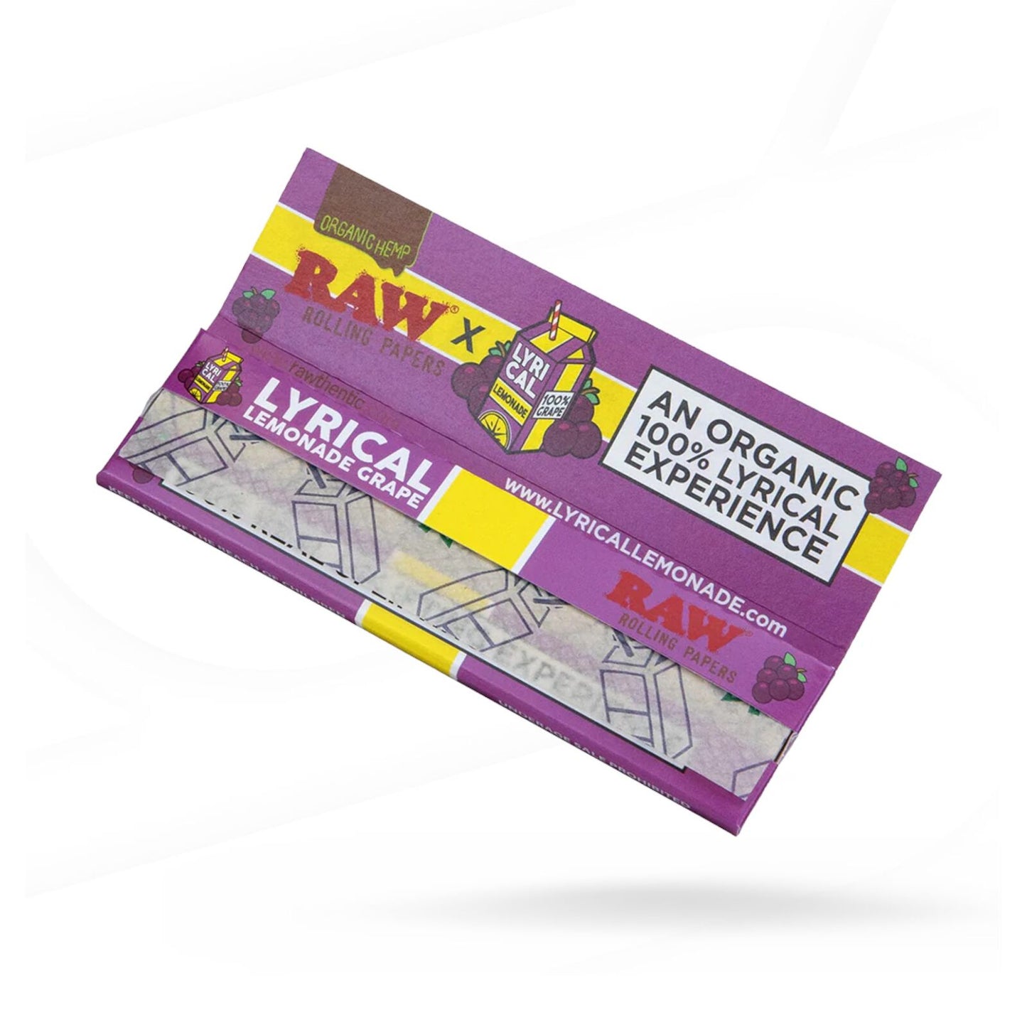 RAW x Lyrical Lemonade Grape Organic Hemp King Size Wide Smoking Papers