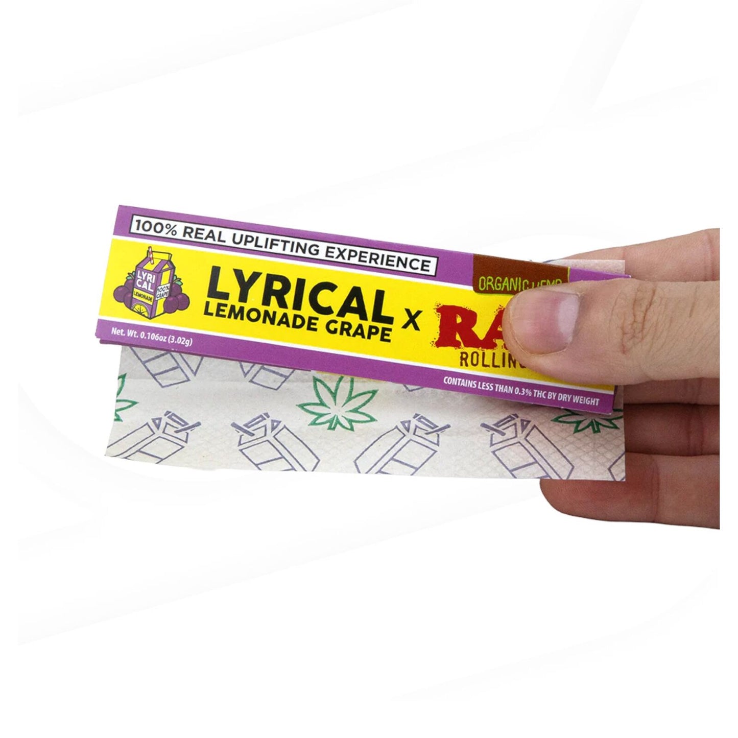 RAW x Lyrical Lemonade Grape Organic Hemp King Size Wide Smoking Papers