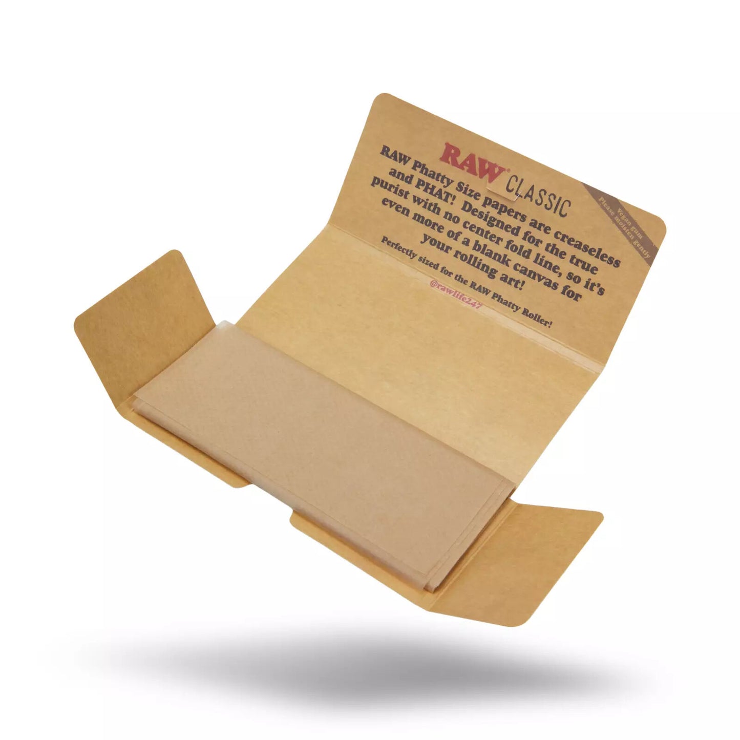 1 x RAW Classic Phatty Creaseless Rolling Paper Slow Burning Papers - 32 Leaves