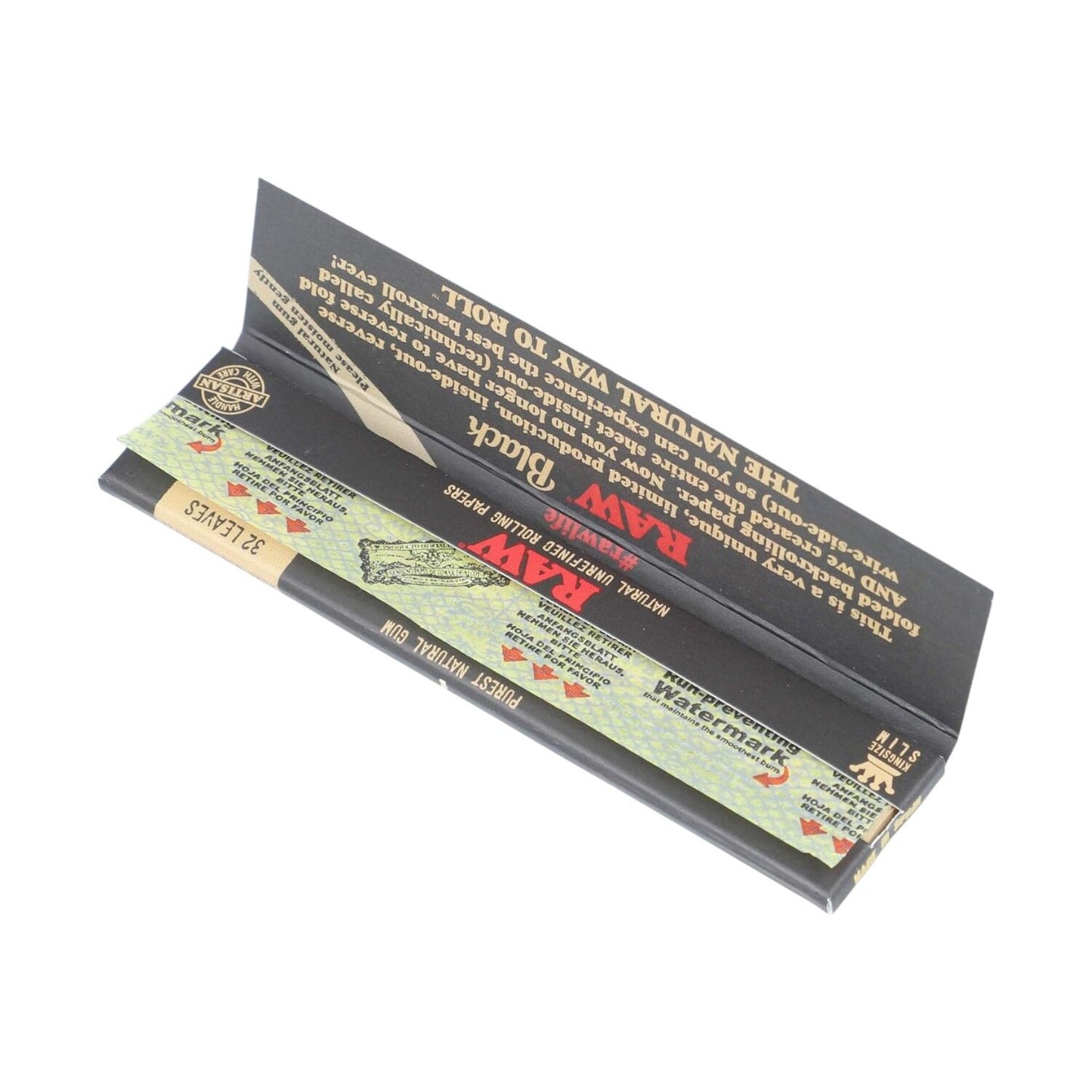 RAW Black Inside Out King Size Slim Rolling Papers for Backrolling