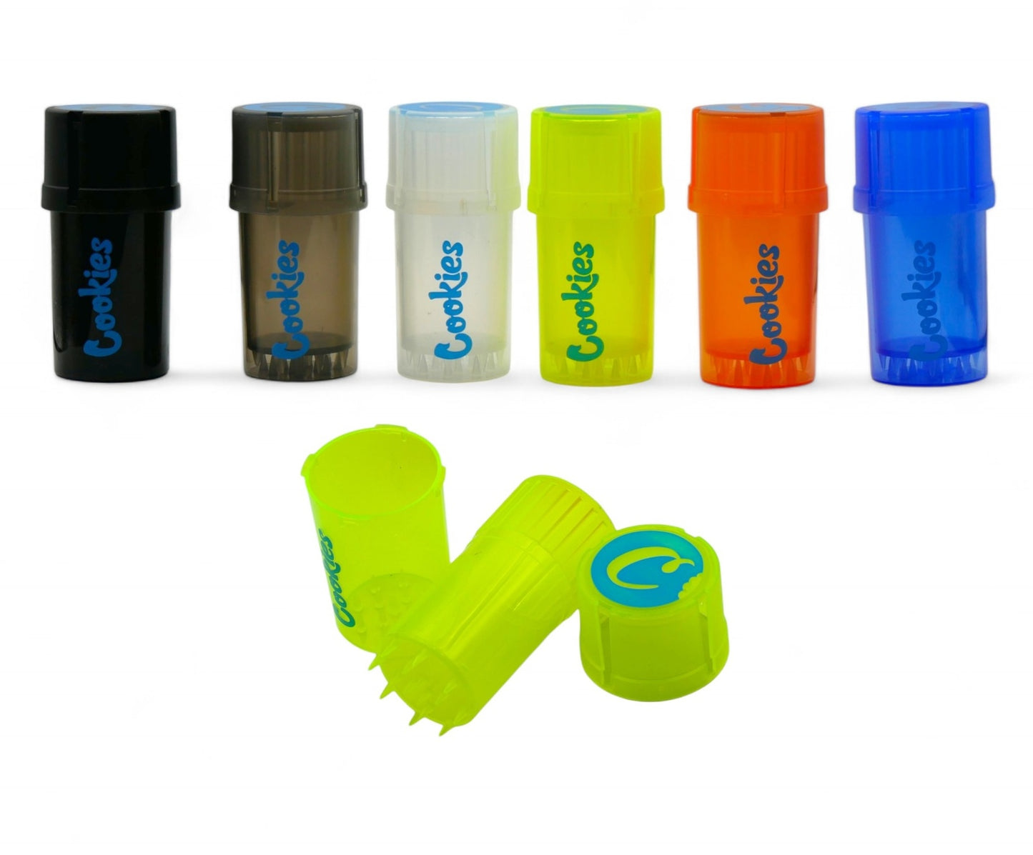 2 x Smell Proof Storage Container Built-in Herb Grinder Crusher - Assorted Colours