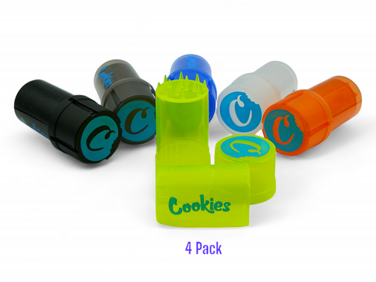 2 x Smell Proof Storage Container Built-in Herb Grinder Crusher - Assorted Colours