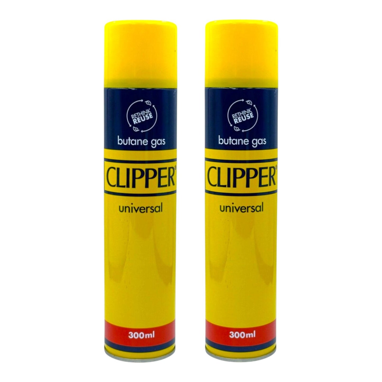 2 x Clipper Universal Premium Lighter Fluid Butane Gas Refill (300ml)