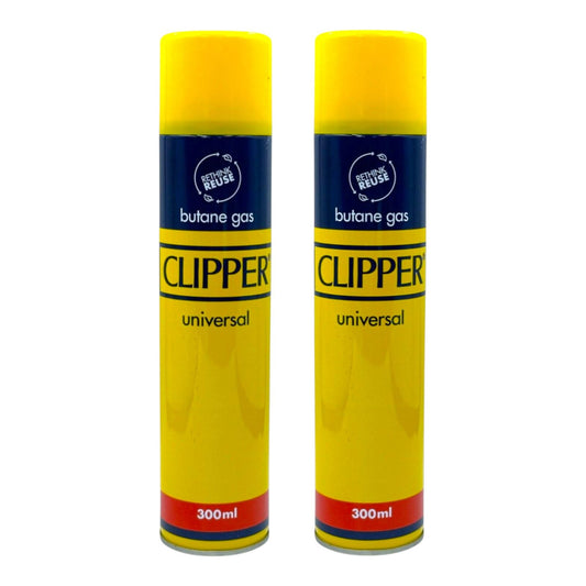 2 x Clipper Universal Premium Lighter Fluid Butane Gas Refill (300ml)