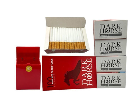 500x Dark Horse Filter Tubes King Size Cork Red + Case