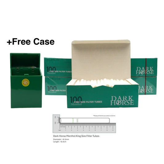 500x Dark Horse Menthol Filter Tubes King Size + Case