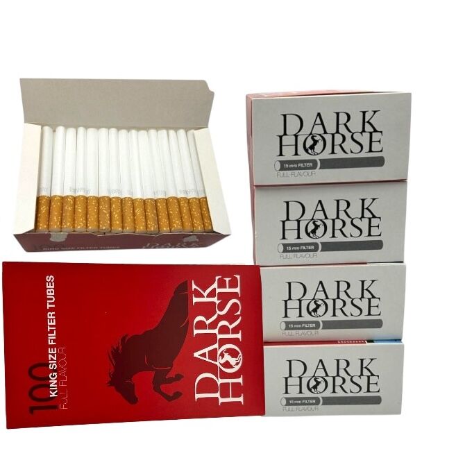 500x Dark Horse Full Flavour Filter Tubes King Size Cork Red