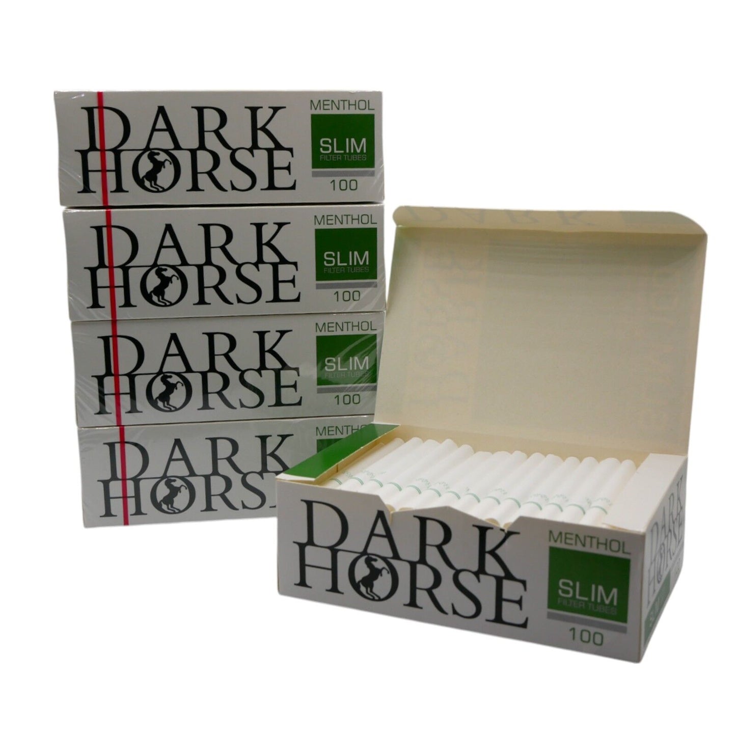 1000x Dark Horse Slim Menthol Filter Tubes Green Cigarette Tubes