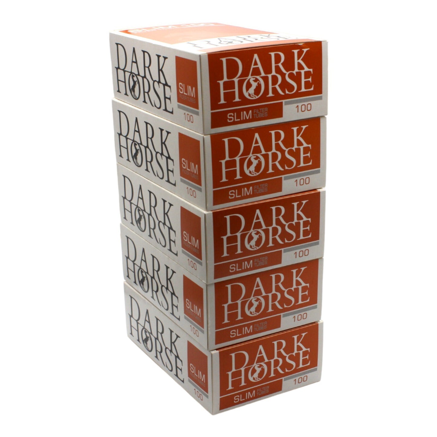 500x Dark Horse Slim Filter Tubes Regular Size Cork Orange