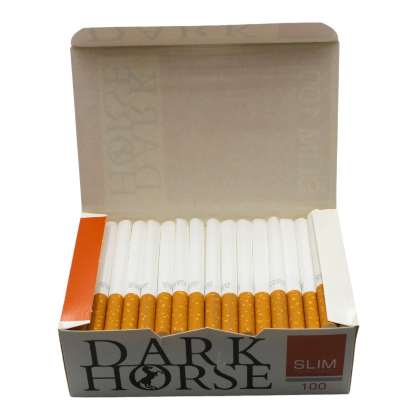500x Dark Horse Slim Filter Tubes Regular Size Cork Orange