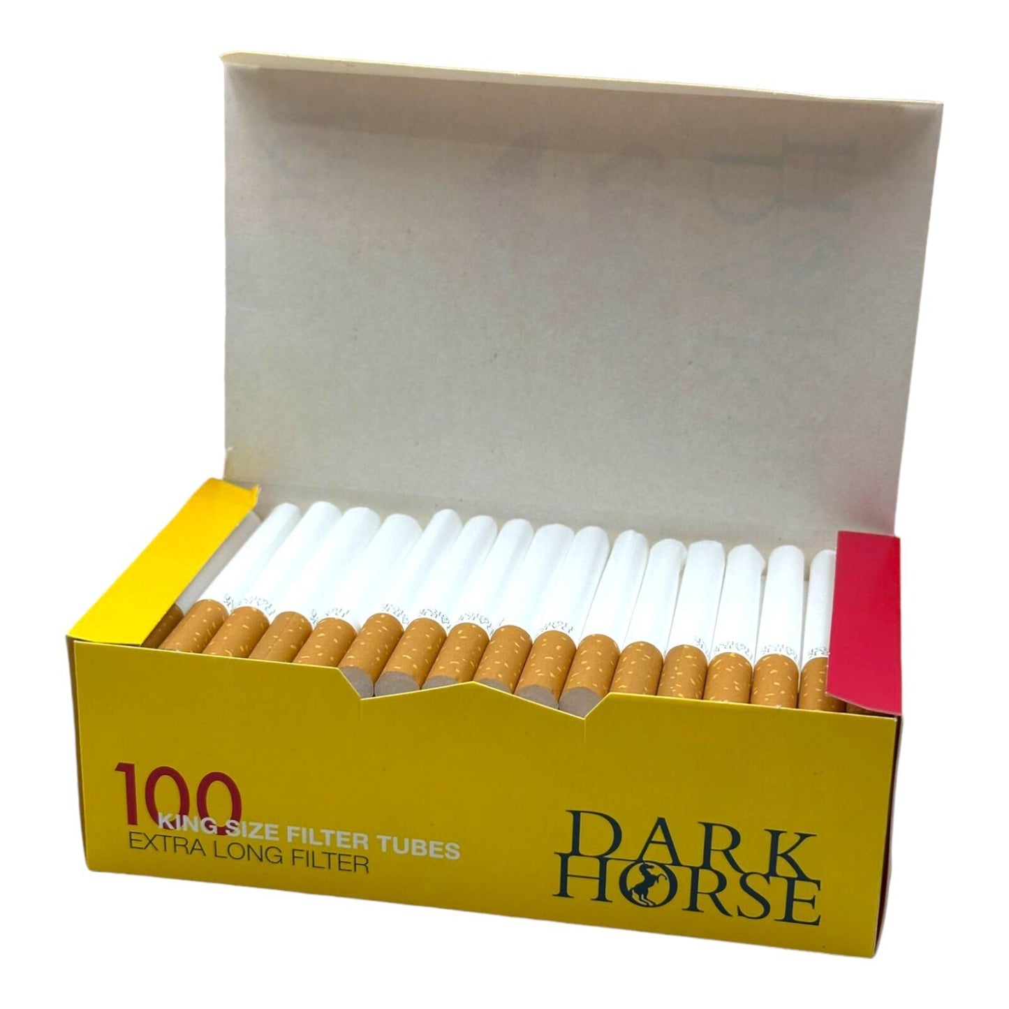 500x Dark Horse Extra Long Filter Tubes King Size Cork Yellow