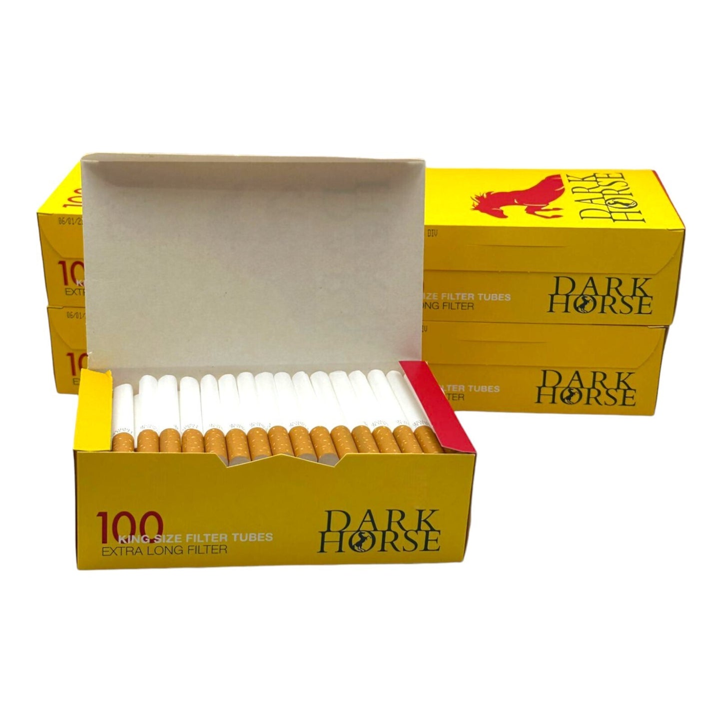 500x Dark Horse Extra Long Filter Tubes King Size Cork Yellow