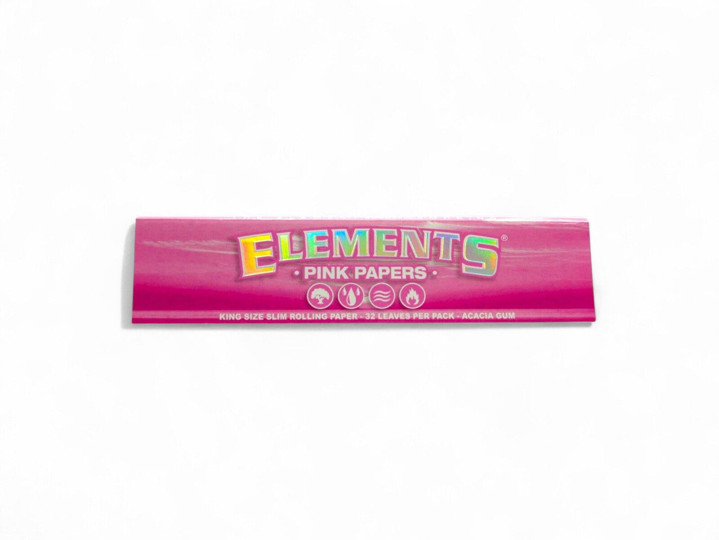 1 x Elements King Size Slim Pink Papers Smoking Herbs Tobacco 32 Leaves