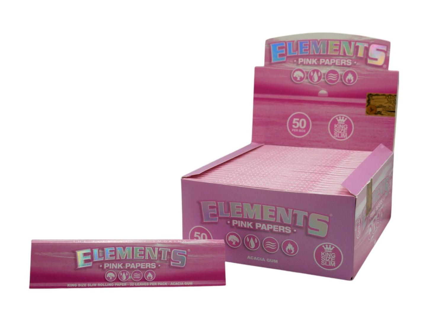 Box of Elements King Size Slim Pink Papers