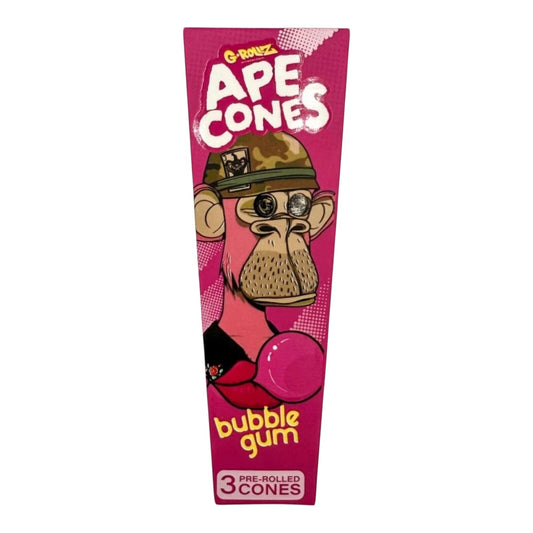 G Rollz Ape Bubble Gum King Size Pre Rolled Paper Cones 3 Pack Flavour