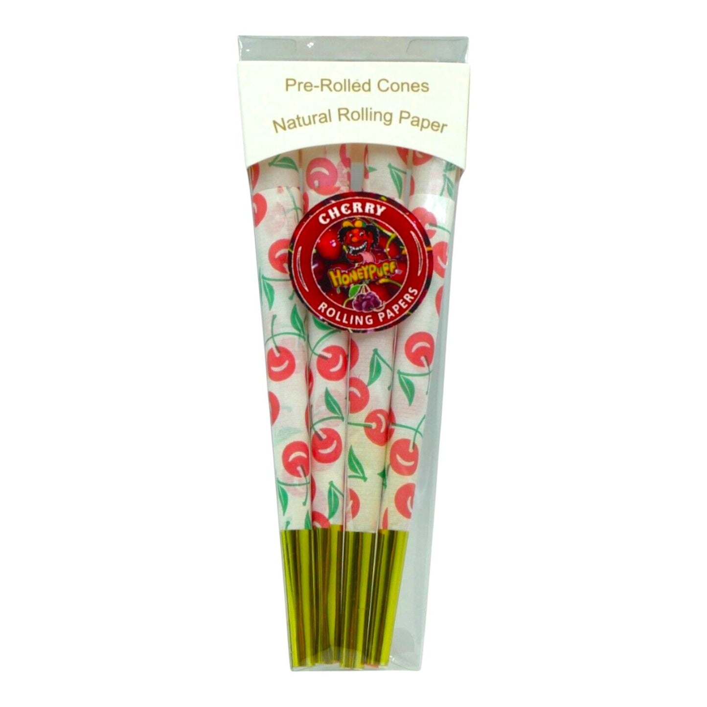 Honeypuff Cherry King Size Classic Pre Rolled Cones Rolling Paper - 8 Cones