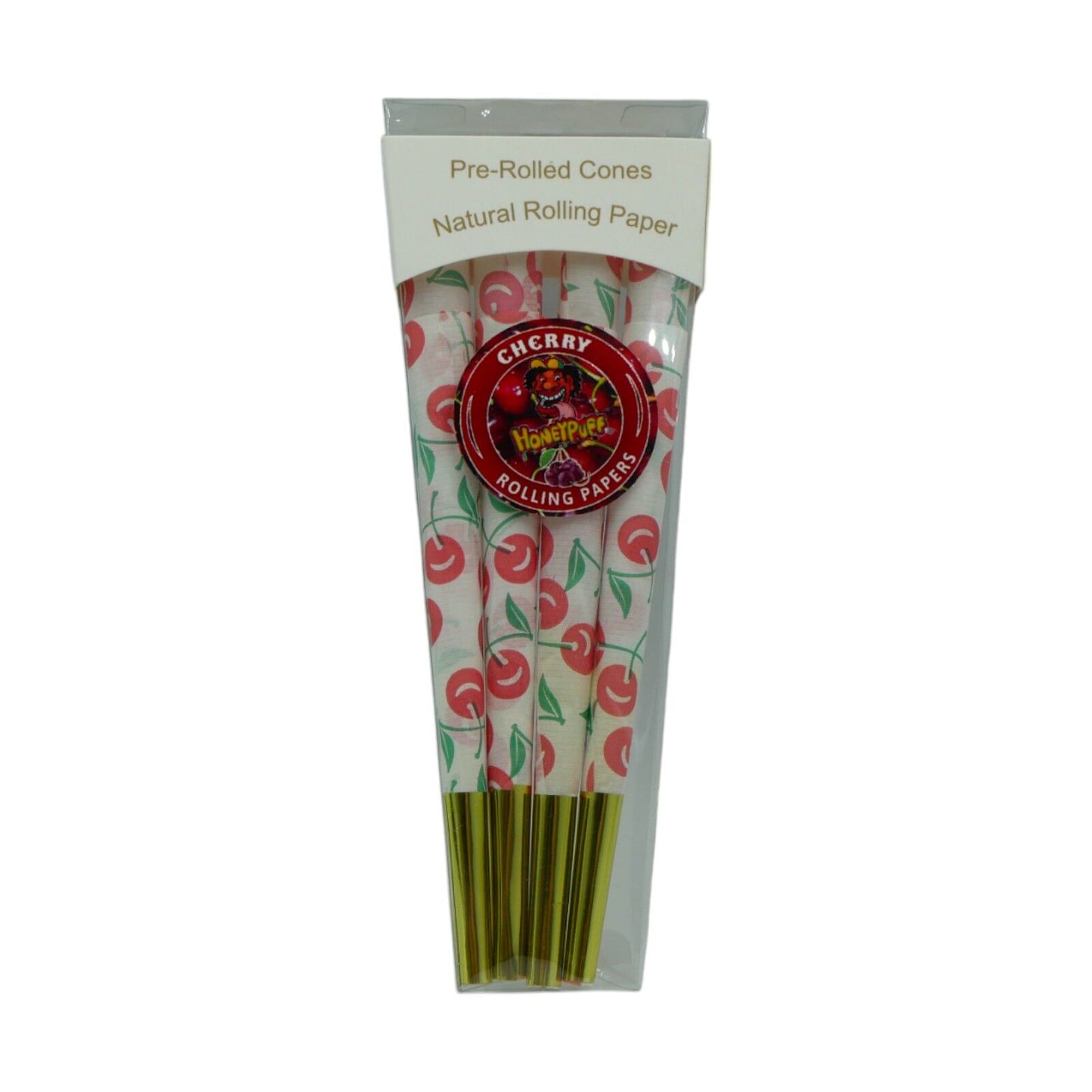 Honeypuff Cherry King Size Classic Pre Rolled Cones Rolling Paper - 8 Cones