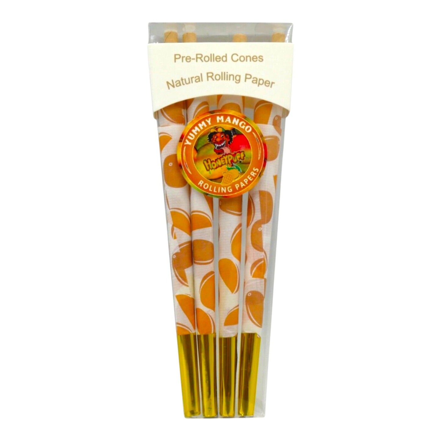 Honeypuff Mango King Size Classic Pre Rolled Cones Rolling Paper - 8 Cones