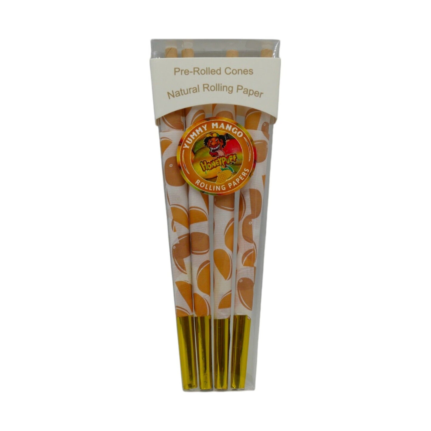 Honeypuff Mango King Size Classic Pre Rolled Cones Rolling Paper - 8 Cones