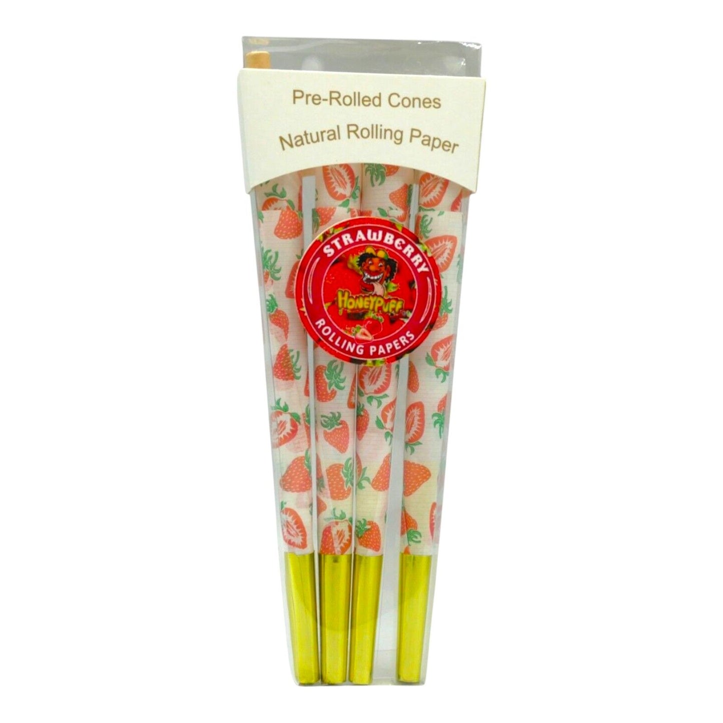Honeypuff Strawberry King Size Classic Pre Rolled Cones Rolling Paper - 8 Cones
