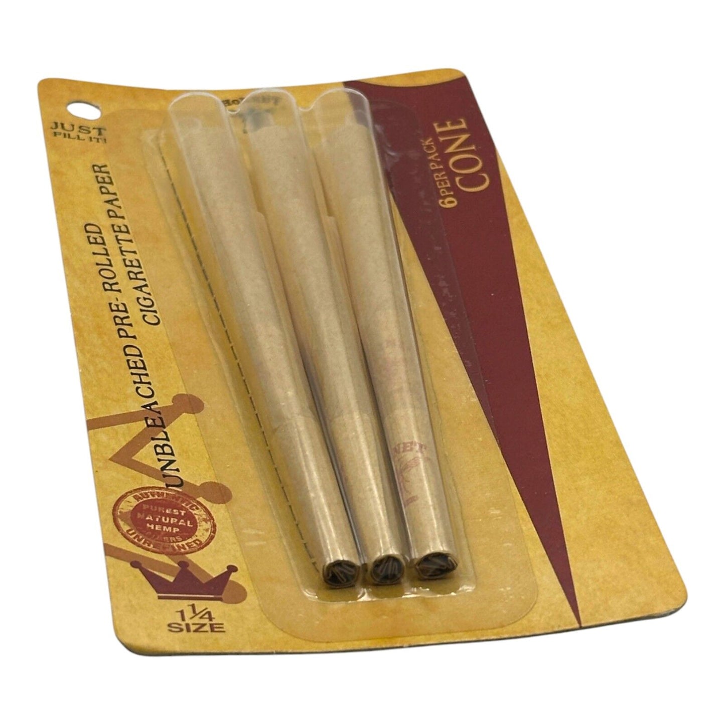 Hornet 6 Pack Unbleached Pre Rolled 1 1/4 Cones