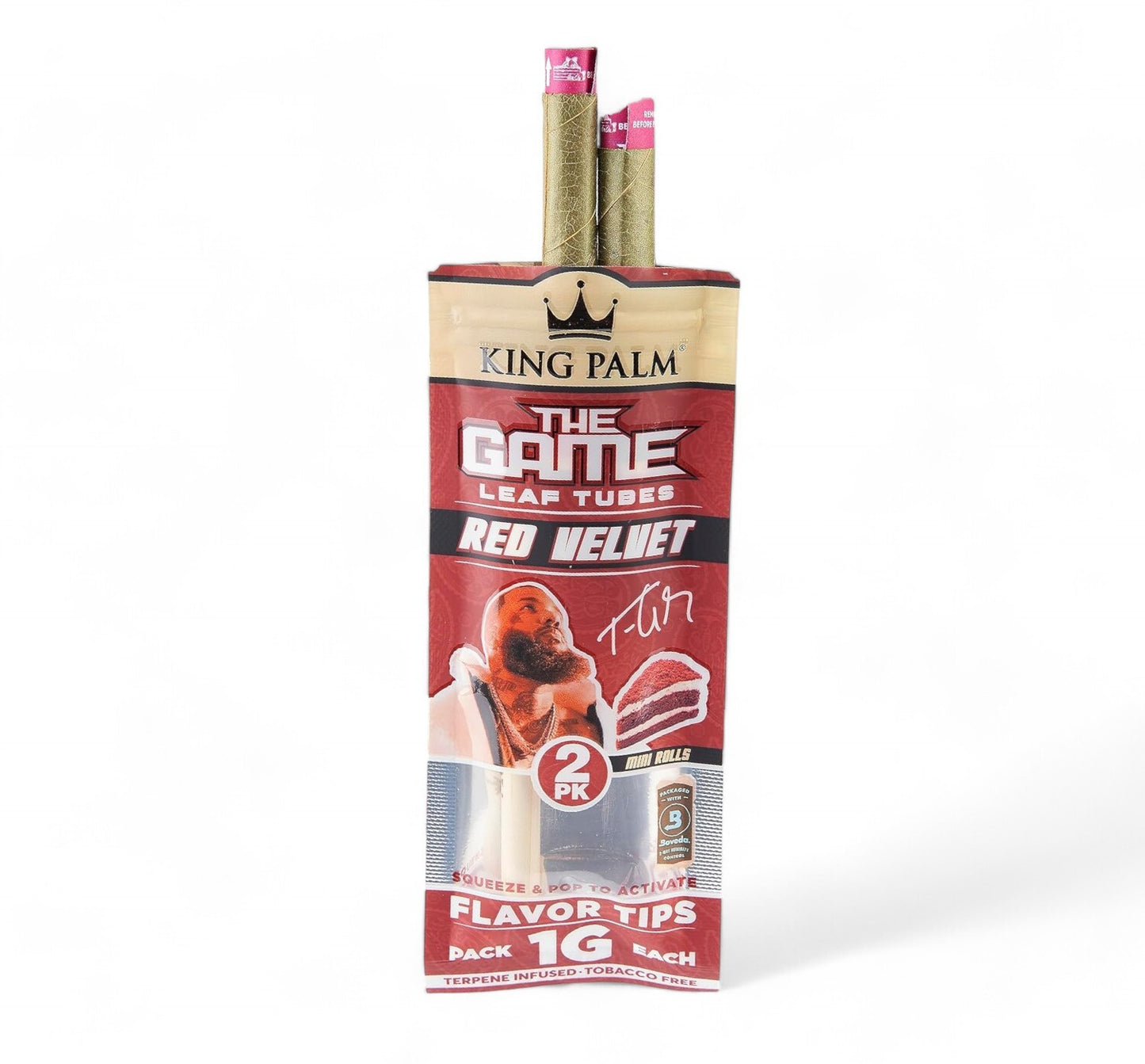 20 Box King Palm Peach The Game - Red Velvet - 2 Minis Smoking Roll Tobacco Herbs