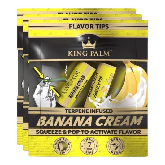 3 x King Palm Banana Cream Flavoured Filter Tips - 6 Tips Total