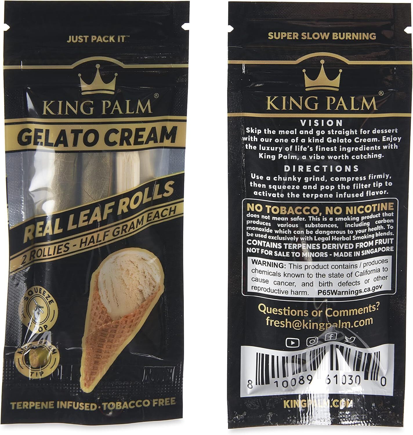 King Palm Gelato Cream Rolls - 2 Pack