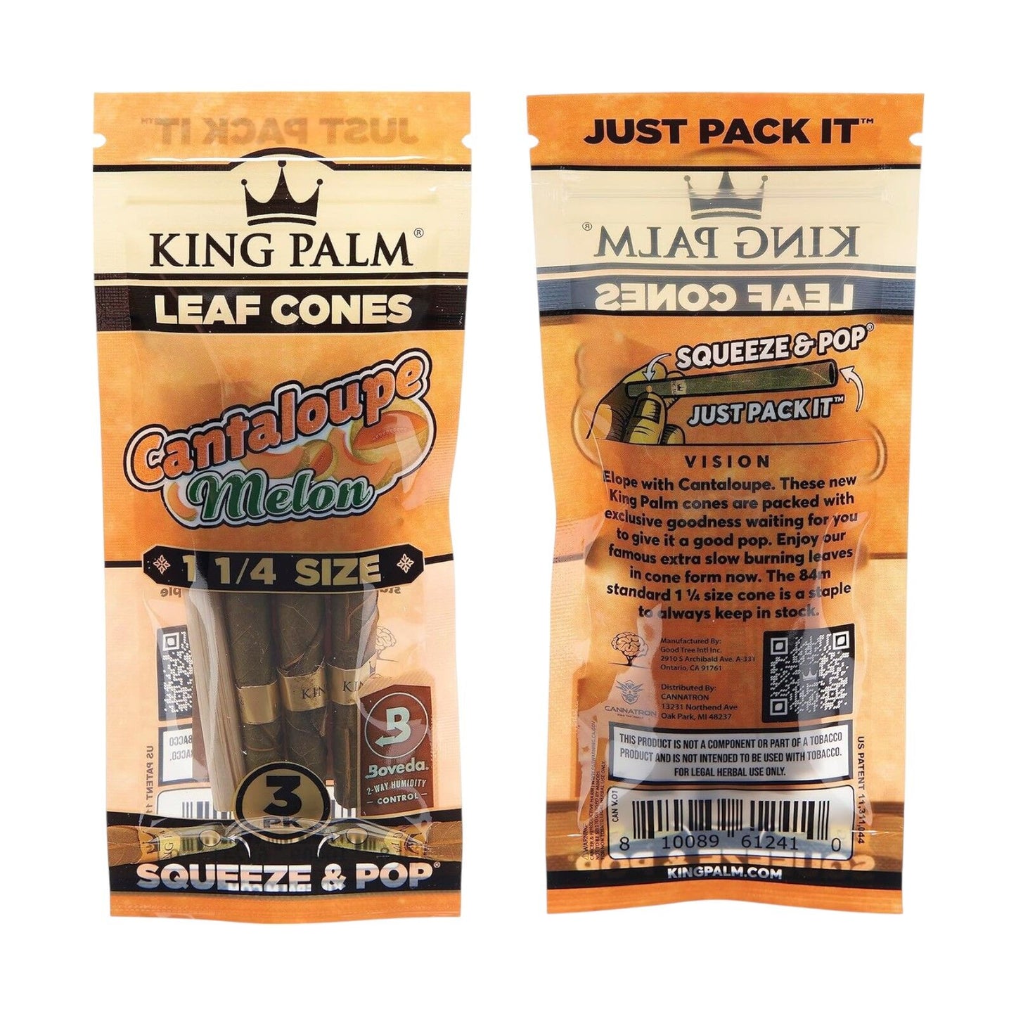 King Palm 1 1/4 Cantaloupe Melon Flavour Roll - 3 Pack