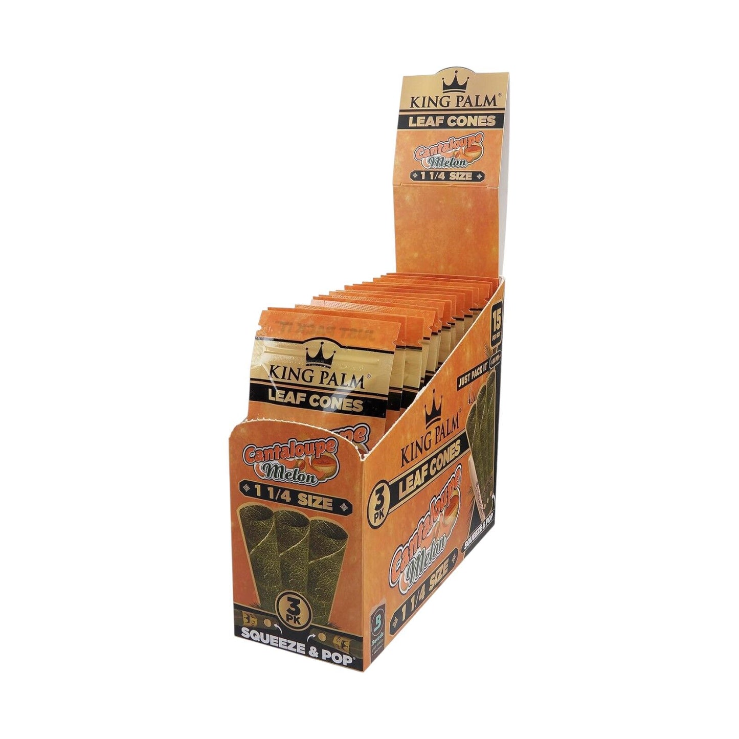 Box of 15 King Palm 1 1/4 Size Cantaloupe Melon Flavoured