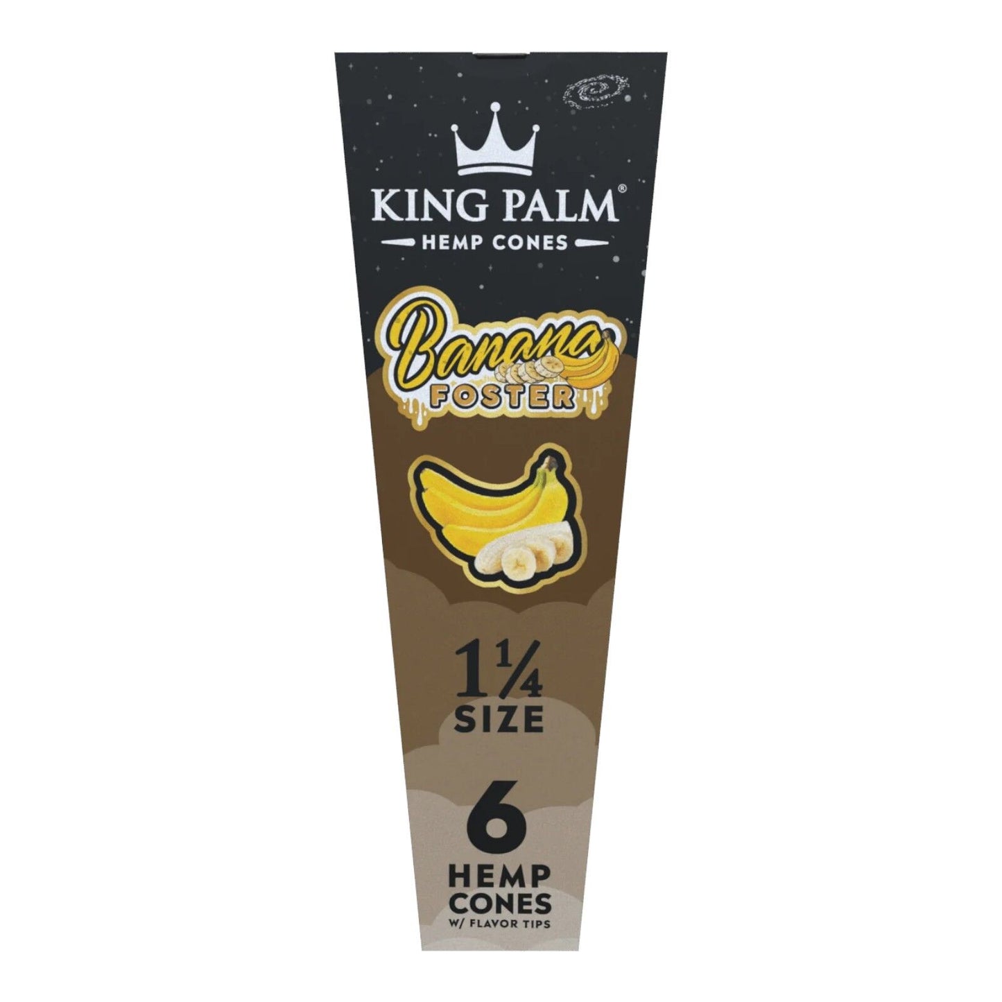 King Palm Banana Foster 1 1/4 Size Flavoured Cone - 6 Per Pack