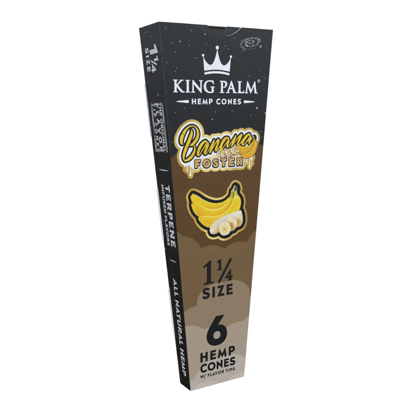 King Palm Banana Foster 1 1/4 Size Flavoured Cone - 6 Per Pack