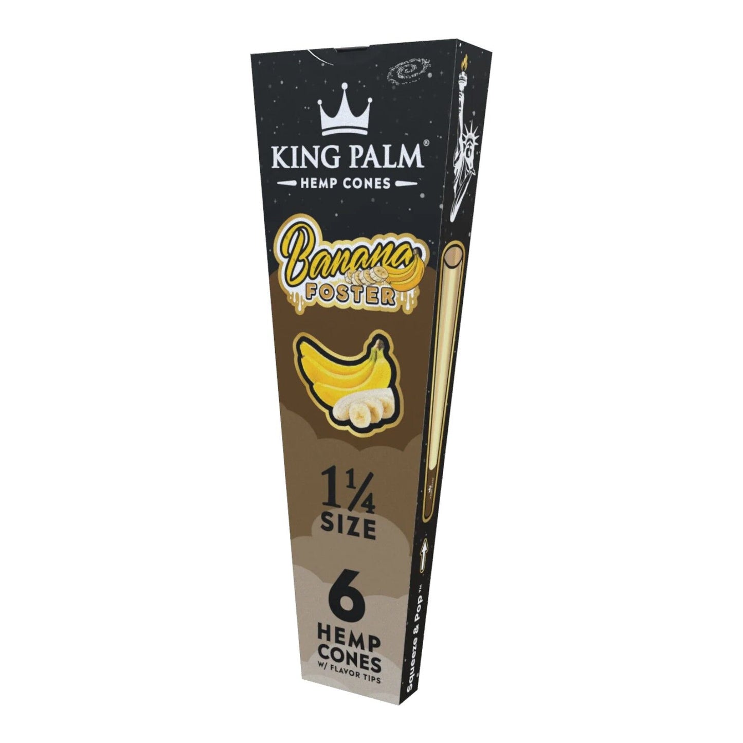 King Palm Banana Foster 1 1/4 Size Flavoured Cone - 6 Per Pack