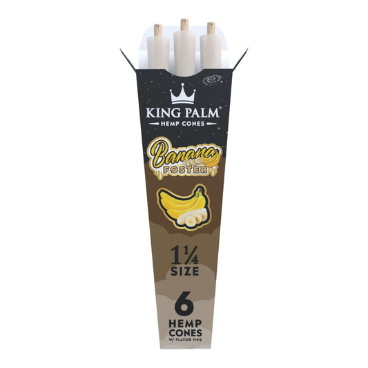 King Palm Banana Foster 1 1/4 Size Flavoured Cone - 6 Per Pack