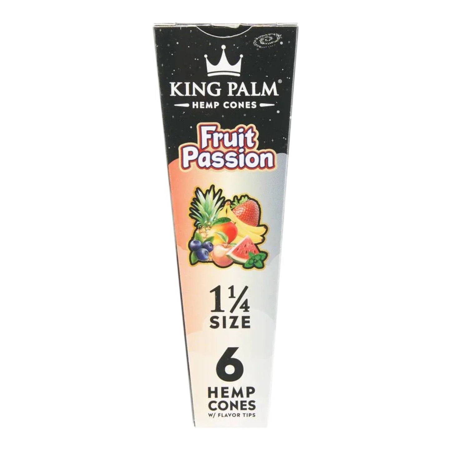 King Palm Fruit Passion 1 1/4 Size Flavoured Cone - 6 Per Pack