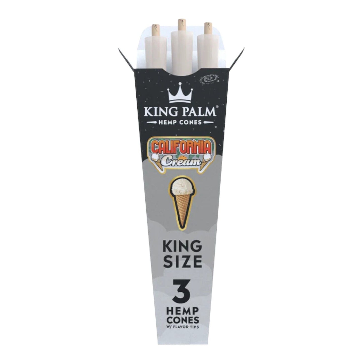 King Palm California Cream King Size Flavoured Cone - 3 Per Pack