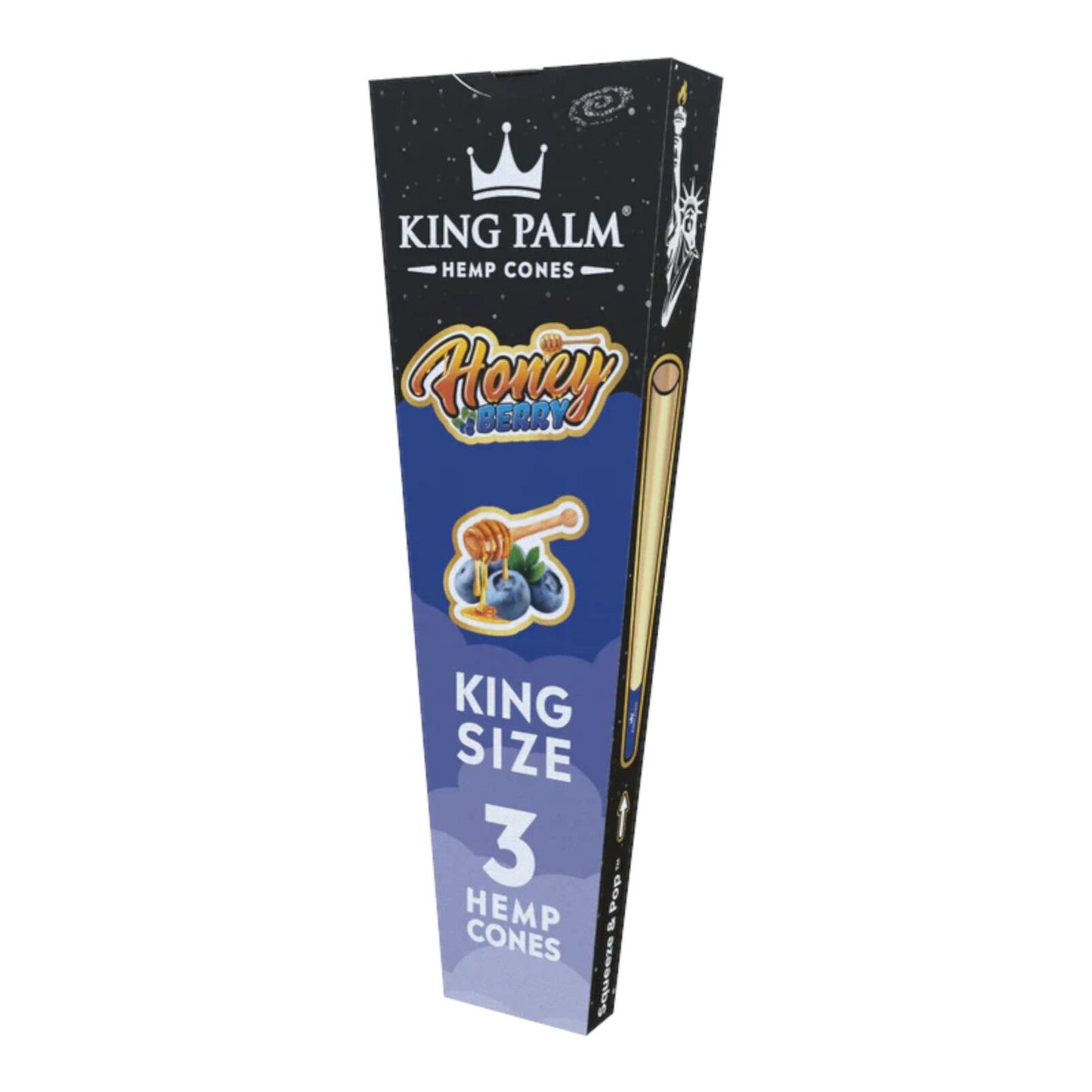 King Palm Honey Berry King Size Flavoured Cone - 3 Per Pack