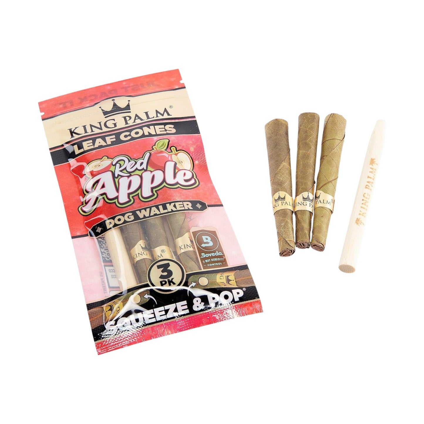 Box of 15 King Palm Red Apple Flavoured Roll