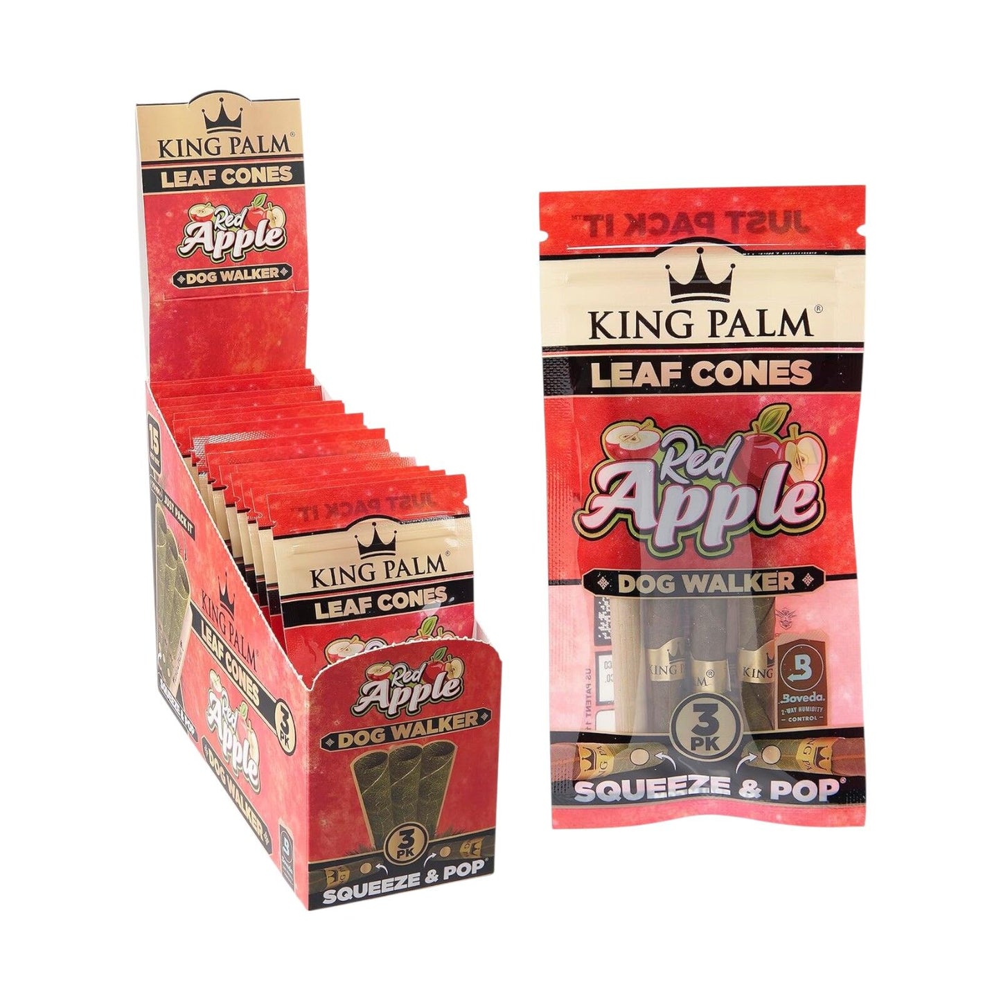 Box of 15 King Palm Red Apple Flavoured Roll
