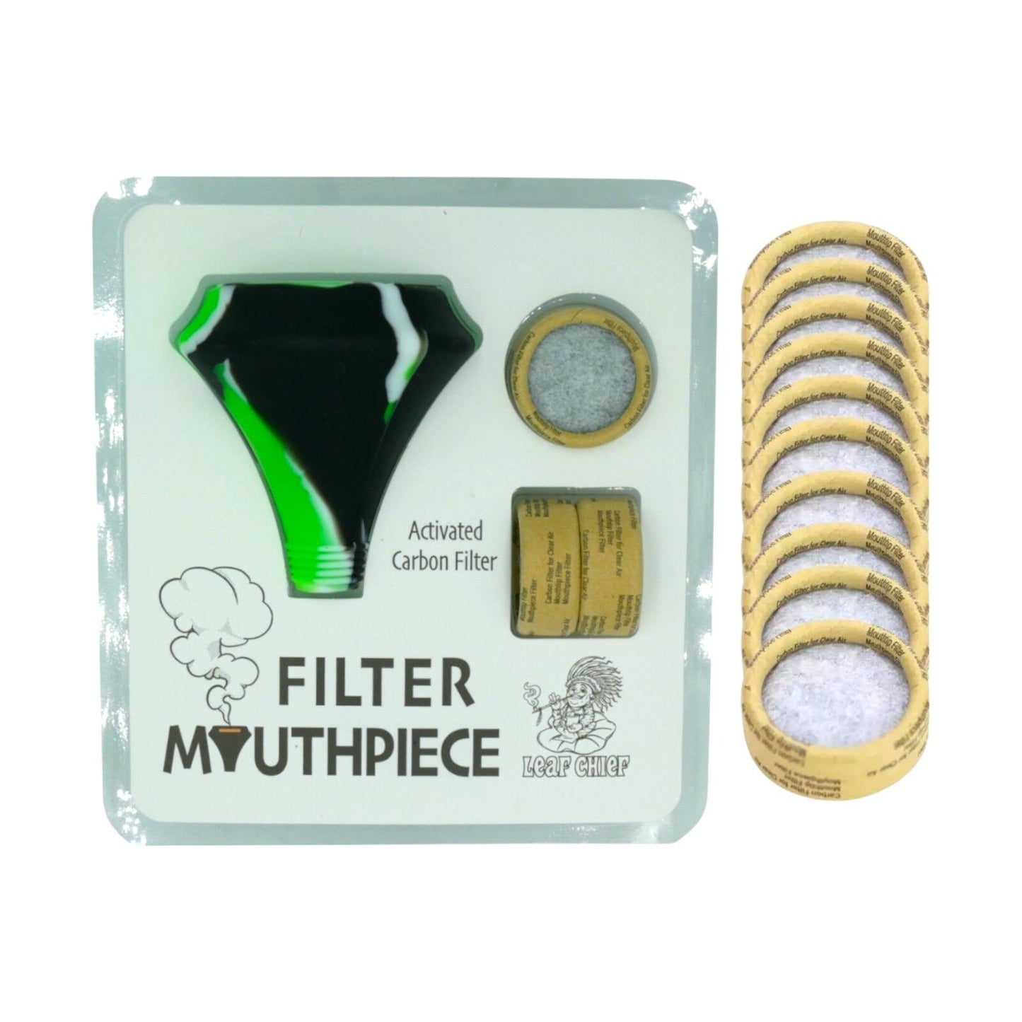 Assorted Silicone Mouthpiece Kit Moose Labs Compatible + 10 Carbon Filters