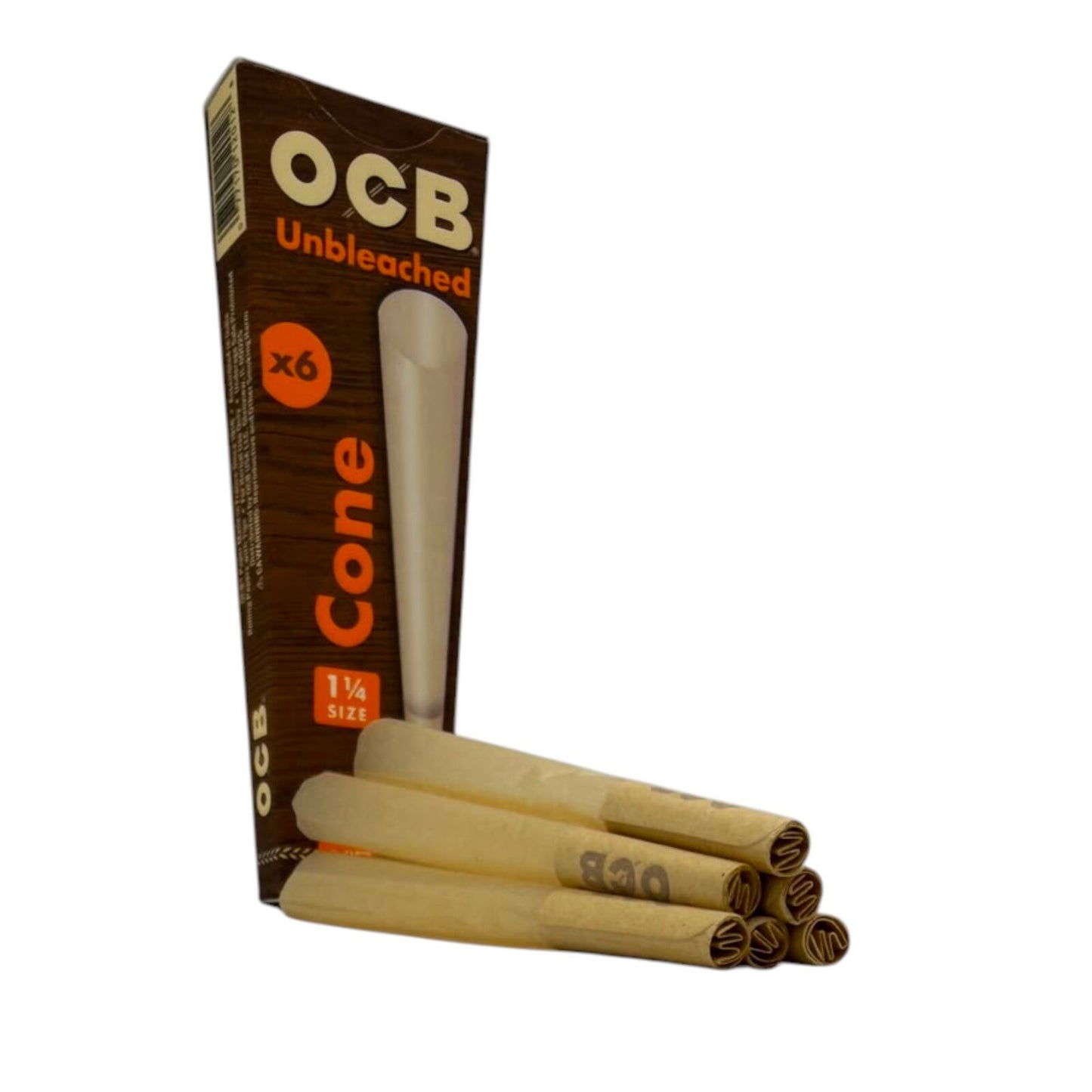 OCB 6 Pack Unbleached Pre Rolled 1 1/4 Cones