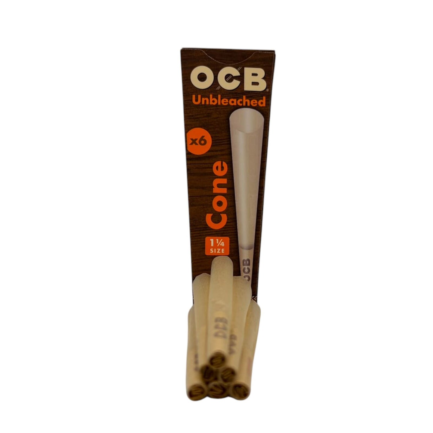 OCB 6 Pack Unbleached Pre Rolled 1 1/4 Cones